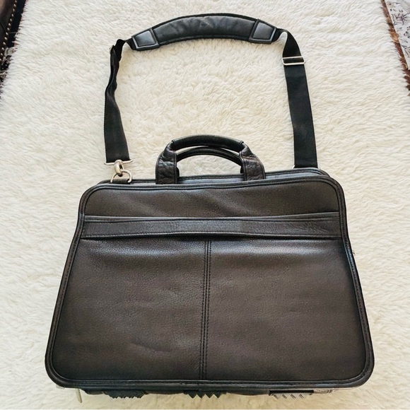 CODI Sophisticated Genuine Black Leather Briefcase/Laptop Unisex Bag 14”x11””x5” - Picture 4 of 16